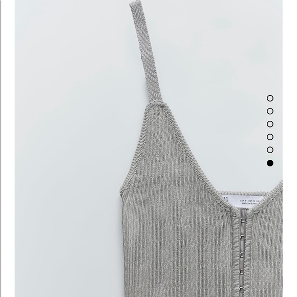 Zara Knit Corset Top Size Small - Grayish Spaghetti Strap Tank Top - Picture 6 of 8